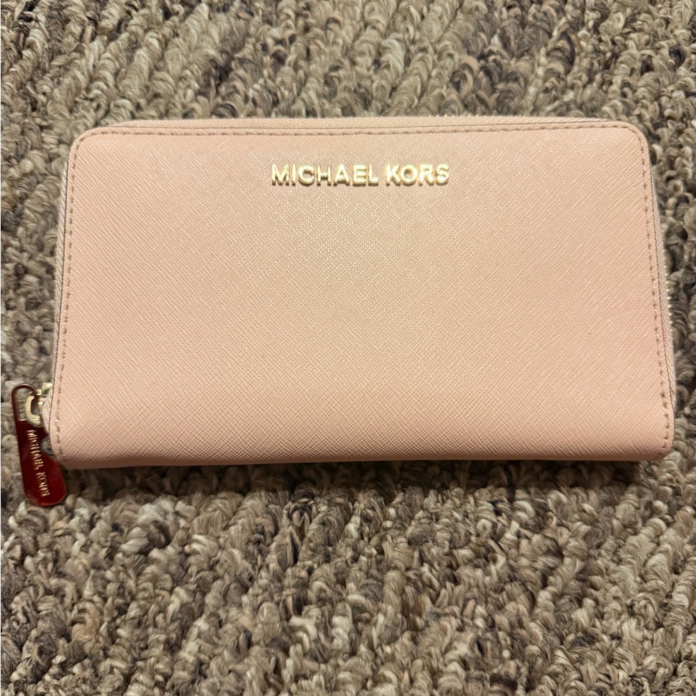 Michael Kors Blush Pink Zip-Around Wallet